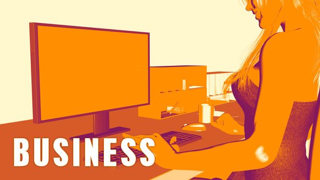  Business Concept Course with Woman Looking at Computer