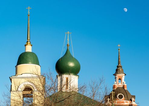 Maxim Cathedral and a St. George Church in Varvarka Street, Moscow, Russia