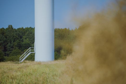 wind trubine at sunny day with blue sky