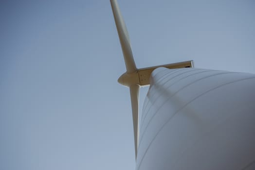 wind trubine at sunny day with blue sky
