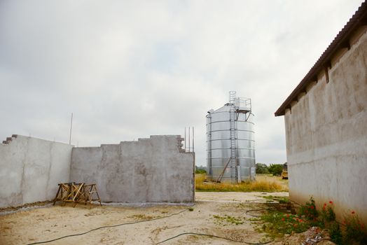 The construction site. Construction of the new warehouse