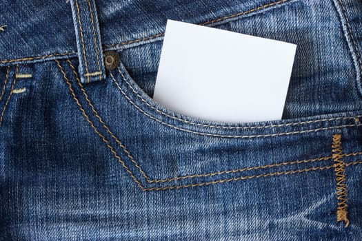 Piece of paper in blue jeanns pocket