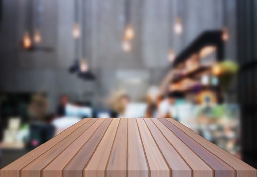 Luxury table top wooden with blurred background. product display template