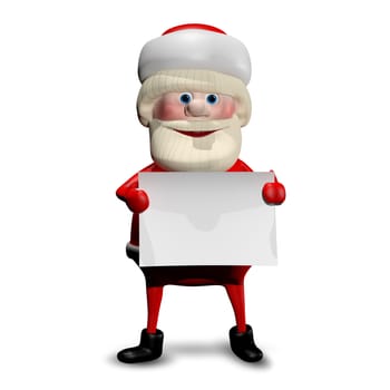 3D Illustration Jolly Santa Claus with a White Background