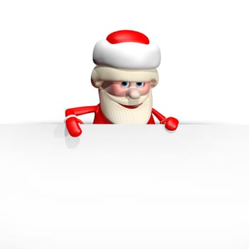 3D Illustration Jolly Santa Claus with a White Background