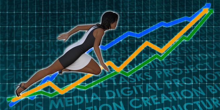 Professional Services with Black Woman and Graph Background