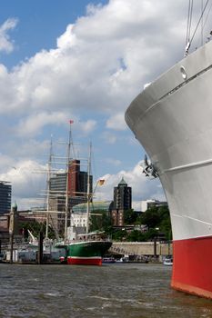 HAMBURG, GERMANY - JULY 18, 2015: MS Cap San Diego is a general cargo ship, situated as a museum ship in Hamburg - St Pauli, Germany.