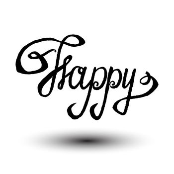 Happy lettering word illustration . for your design.