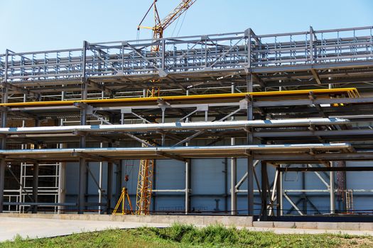 Industrial landscape of refinery at summer day