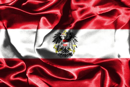 Austrian Flag Grunge Looking With Coat Of Arms Eagle Emblem