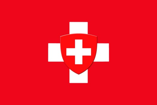 Switzerland National Flag With Coat Of Arms