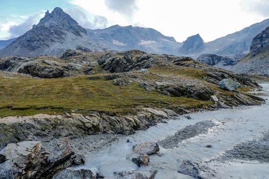 Mountain landscape with clouds in the Pyrenees, France, Europe