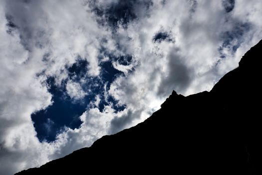 Mountain landscape with clouds in the Pyrenees, France, Europe