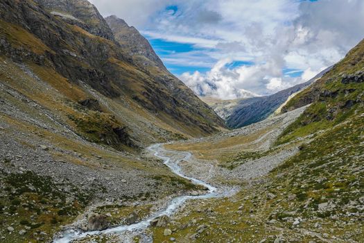 Mountain landscape with clouds in the Pyrenees, France, Europe