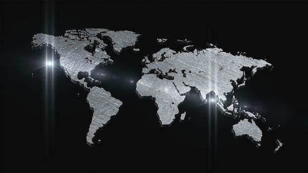 World map in space 3D render