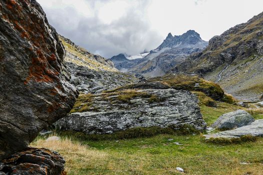 Mountain landscape with clouds in the Pyrenees, France, Europe