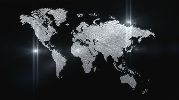 World map in space 3D render