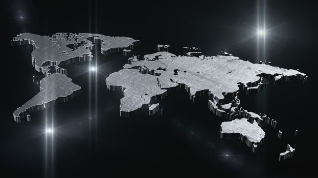 World map in space 3D render