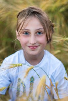 Portrait of beautiful, happy girl in summer