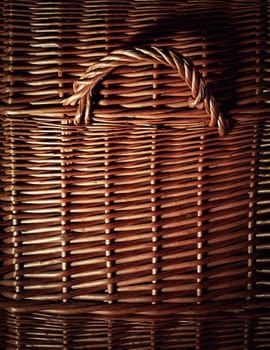 background or texture detail of the wicker basket with handle