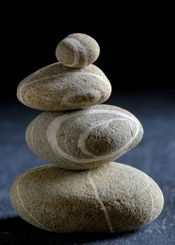 pile of stones isolated in studio