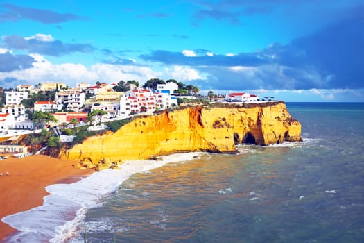 The village Carvoeiro in the Algarve Portugal