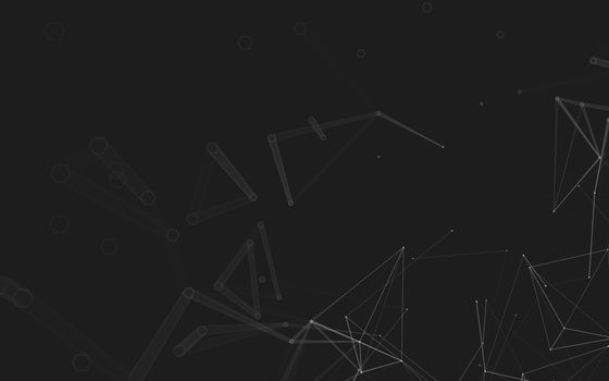 Abstract polygonal space low poly dark background with connecting dots and lines. Connection structure. 3d rendering