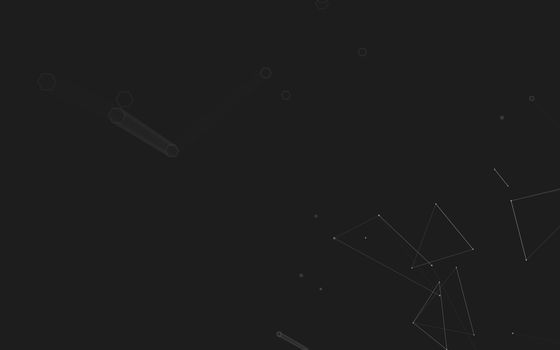 Abstract polygonal space low poly dark background with connecting dots and lines. Connection structure. 3d rendering