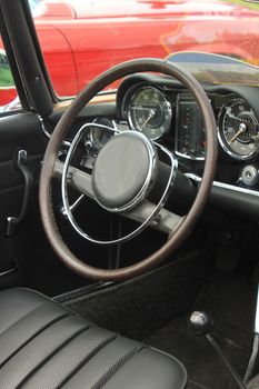 Dashboard of a vintage sports car