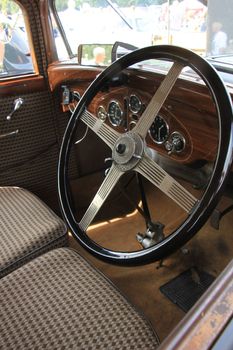 Dashboard of a vintage sports car