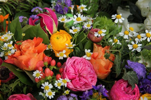 Mixed spring bouquet in various bright colors