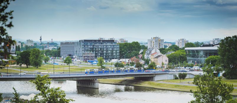 Beautiful cityscape in summer Cracow in Poland