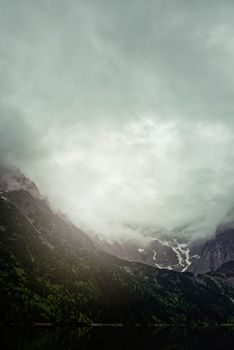Foggy mountain in summer morning in Tatra Mountain, Poland.
