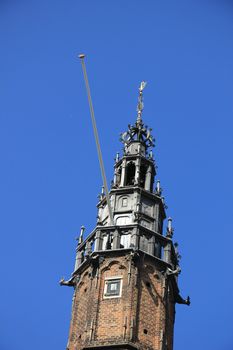 Small tower of the city Hall in Haarlem, the Netherlands