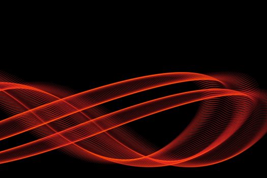 Bright fiery lines on black background for design