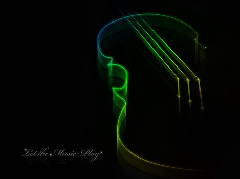 Neon Music sign on the black background