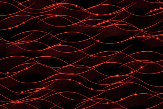 Bright fiery lines on black background for design