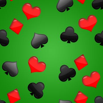 Seamless background with card suits symbols for casino