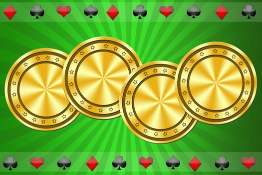 Green background for casino with the block for the text