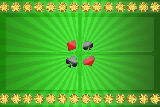 Green background for casino with the block for the text