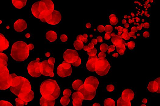 Bright red abstract illustration on black background for design