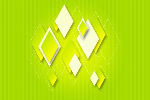 Bright yellow-green background with geometric diamonds for design