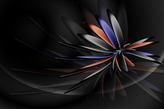 Bright abstract illustration on black background for design