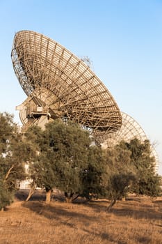 image of large parabolic satellite dish space technology receivers 
