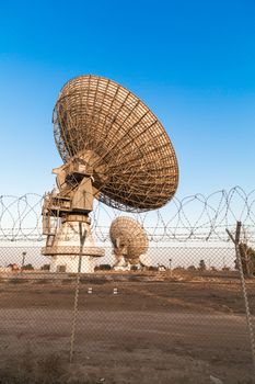 image of large parabolic satellite dish space technology receivers 
