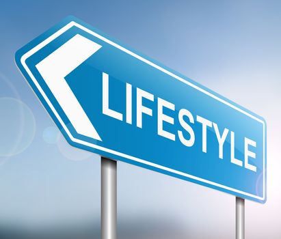 Illustration depicting a sign with a lifestyle concept.