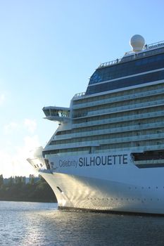 Velsen, The Netherlands -August, 6th 2016: Celebrity Silhouette is a Solstice-class cruise ship, owned and operated by Celebrity Cruises, built by Meyer Werft, Papenburg.