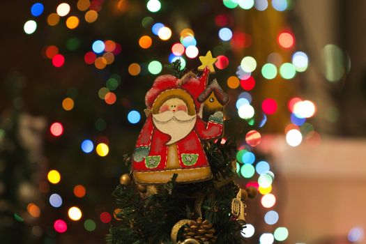 Toy hanging on the Christmas tree. toy of santa claus. Santa Claus christmas decoration