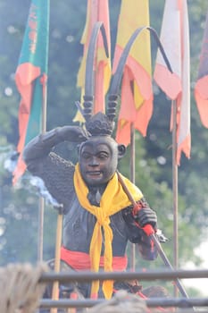 Sun Wukong - Monkey King Sculpture Of Tai-Sia-Hood-Cho Trang Shrine in Trang, Thailand