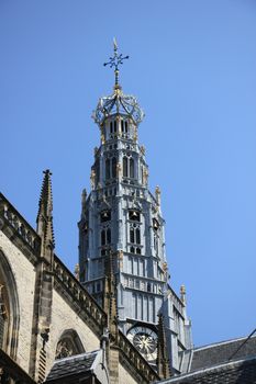 Detail of the great St. Bavo church in Haarlem, the Netherlands